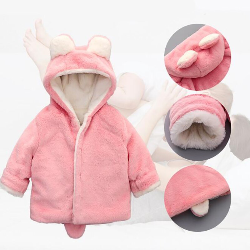 Manteau d'hiver à capuche en velours | Manteau pour bébés garçons et filles, oreilles d'ours de noël, vêtements d'extérieur en coton, YBC038