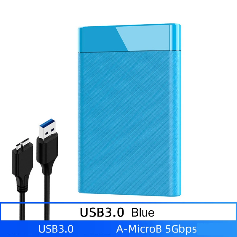 HDD Case for 2.5 Inch SSD Disk HDD Box 2.5'' SATA to USB 3.0 Hard Drive Enclosure 6TB 5Gbps Storage Case External HDD Enclosure: Blue