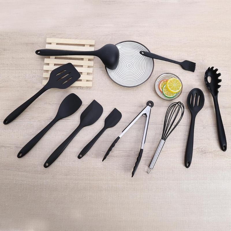 10 stks/set Koken Gereedschap Set Siliconen Anti-aanbak Bakken Kookgerei Set Huishoudelijke Keuken Kookgerei Sleuven Lepel Gadgets
