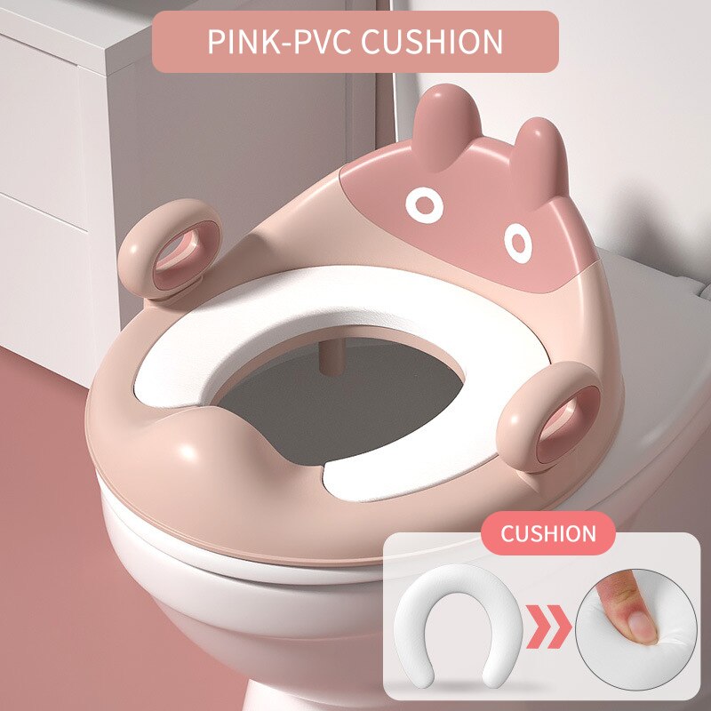 Baby Zindelijkheidstraining Wc-bril Met Zachte Kussen Handgrepen Dubbele Anti-Slip En Splash Guard Voor Jongens Meisjes: 3