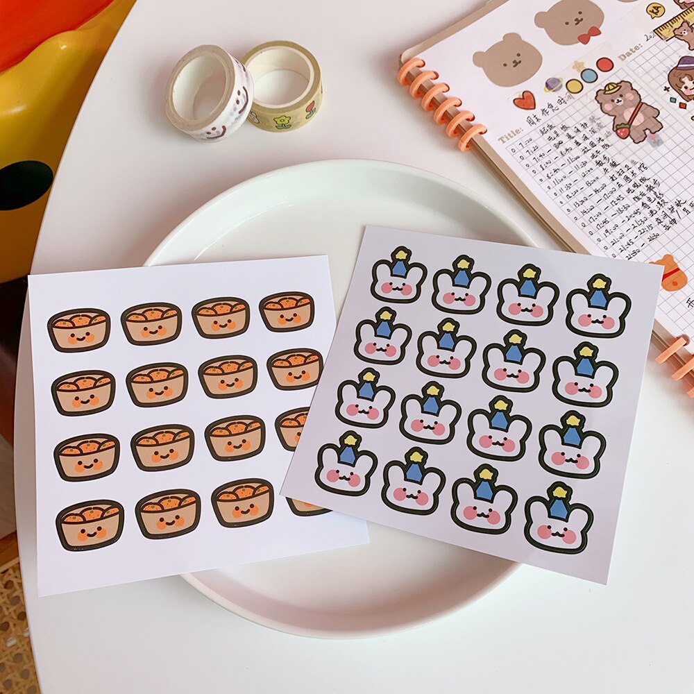 ins del Coniglio del fumetto dolce cibo etichetta FAI DA TE album di ritagli album di foto rivista artigianato Decorazione sigillo di adesivo FAI DA TE album di foto: G