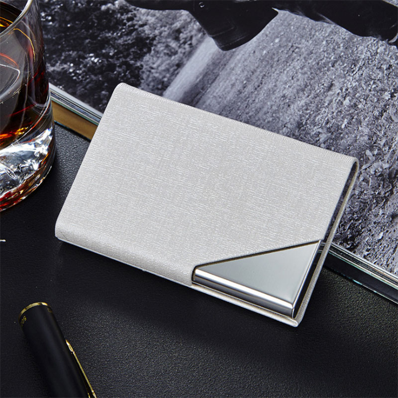 Business ID Credit Card Holder For Women Men Brand Metal Aluminum Card Case PU Leather Porte Carte Metal Card Box