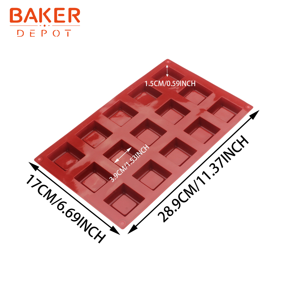 Baker depå silikon fyrkantig mousse tårtform mini munk muffin cupcake kex bakverktyg tvål harts ljus gips
