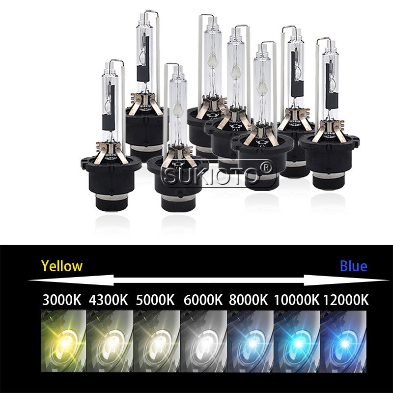 Sukioto japão 2 peças oem 35w d4s d2s xenon hid lâmpada 4300k 5000k 6000k 8000k 55w hid substituição farol 66440 66240 lâmpadas de xenônio