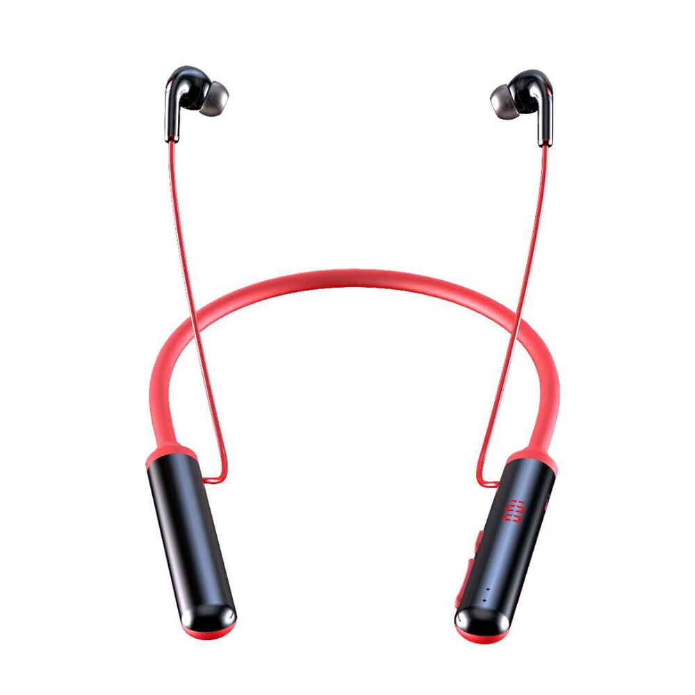 Xiaomi Bluetooth Draadloze Koptelefoon Sport Handsfree Waterdichte Hoofdtelefoon Hd Stereo Geluid Nekband Led Display Headset Voor Running: Red