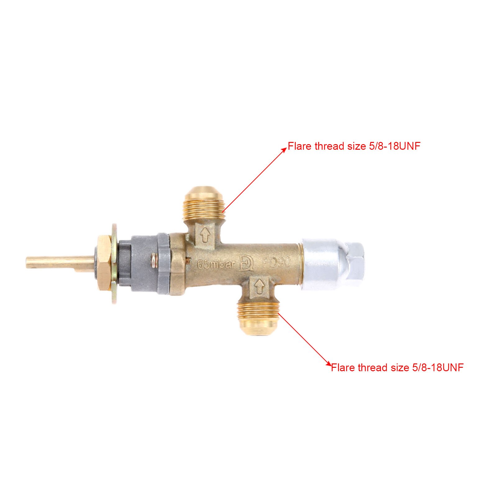 Propane Gas Control Valve Safety Valve With Inlet And Outlet 5/8”6mm Valve Shaft For Gas Grill, Heater, Fire Pit, Fireplace