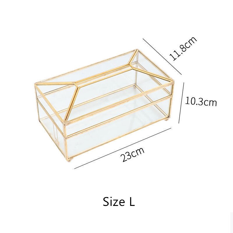 Glass Gold Large Tissue Box Paper Towel Box Drawing Paper Box European Napkin Paper Living Room Tea Table Decor Luxury