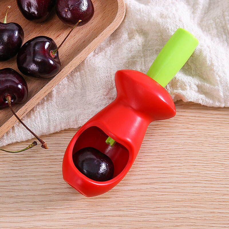 Máquina Manual para quitar el núcleo de la cereza, base de olivo para la cocina, utensilio para quitar semillas