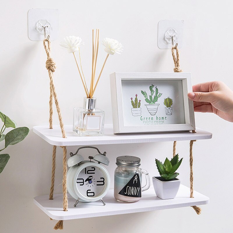 Opbergplank rek decoratieve wandplanken haken aan de muur houten plank muur keukenopslag organisatie plank kast opbergruimte