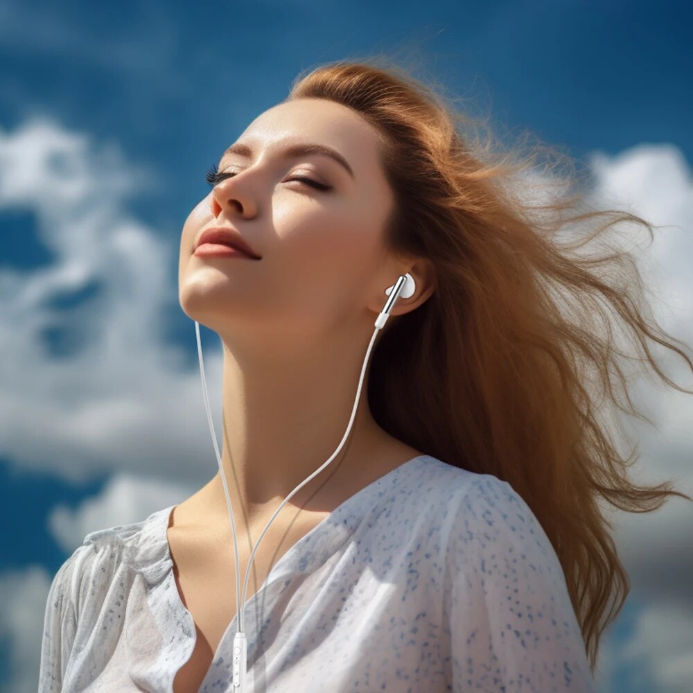 TOPK Earphone In-Ear Volume Control with Microphone 3.5mm Jack Universal for iPhone Android