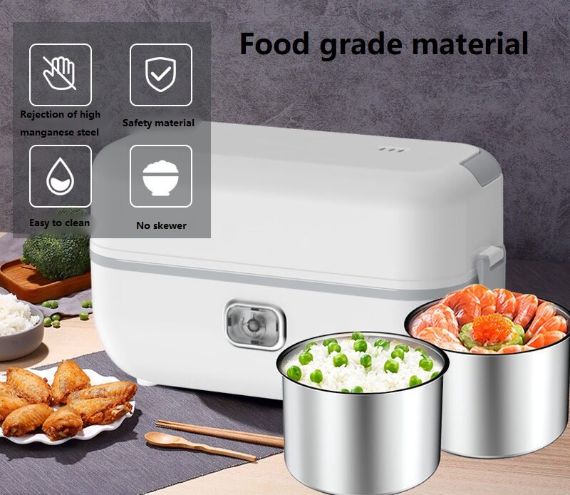 Electric Rice Cooker Portable Kitchen Mini Cooker Electric lunch Box double-layer Heating Heat Preservation Rice
