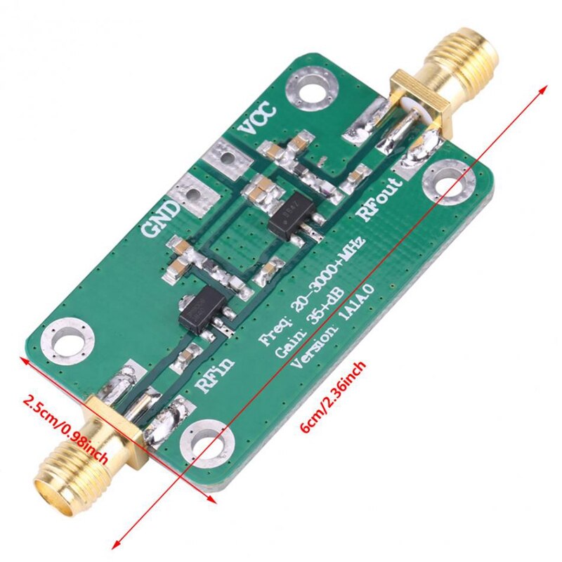 20-3000MHz Wideband RF Low Noise Amplifier Radio Frequency LNA 35DB Transmitter RF Power Amplifier Ham Radio Module