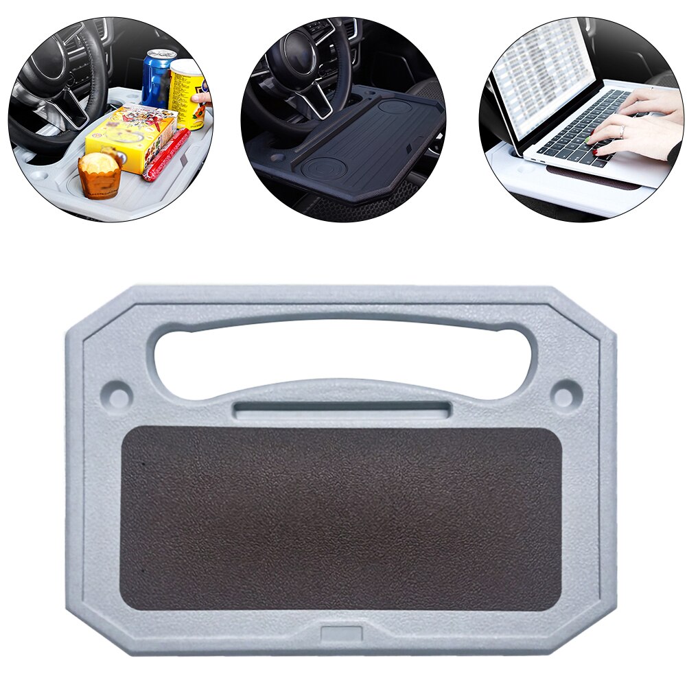 Universal bil laptop skrivebord universal bil bærbar stander notebook skrivebord rat bakke bord mad drikke holder stand: Grå