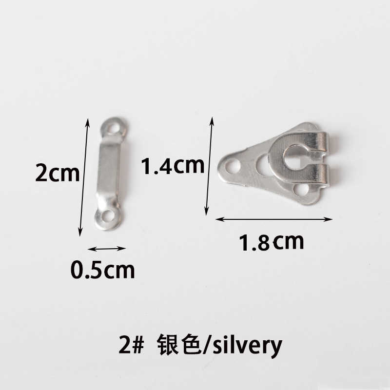 10 stks/partij 18mm Goede goud & zilver $ zwart haak en oog voor craft kraag haak Metalen knoppen naaien accessoire Q24: no2 silver