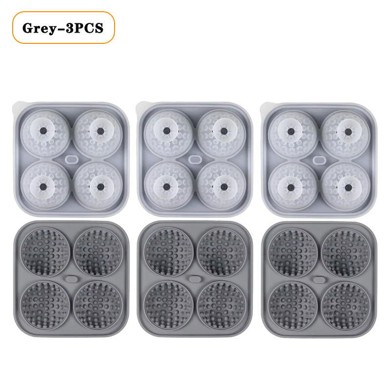 1/3/5PCS Ice Cube Mold 3D Golf Ice Puck Hockey Tray Mold Whiskey Silicone Ice Box Silicone Ice Tray Ice Hockey with Funnel: Blue