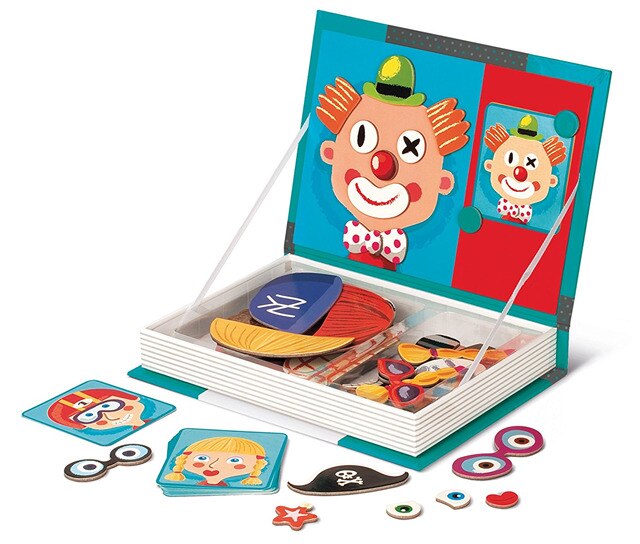 Barns magnetiska pussel leksak män och kvinnor utbytbara baby pussel tidig utbildning barn magnet bok pussel stil