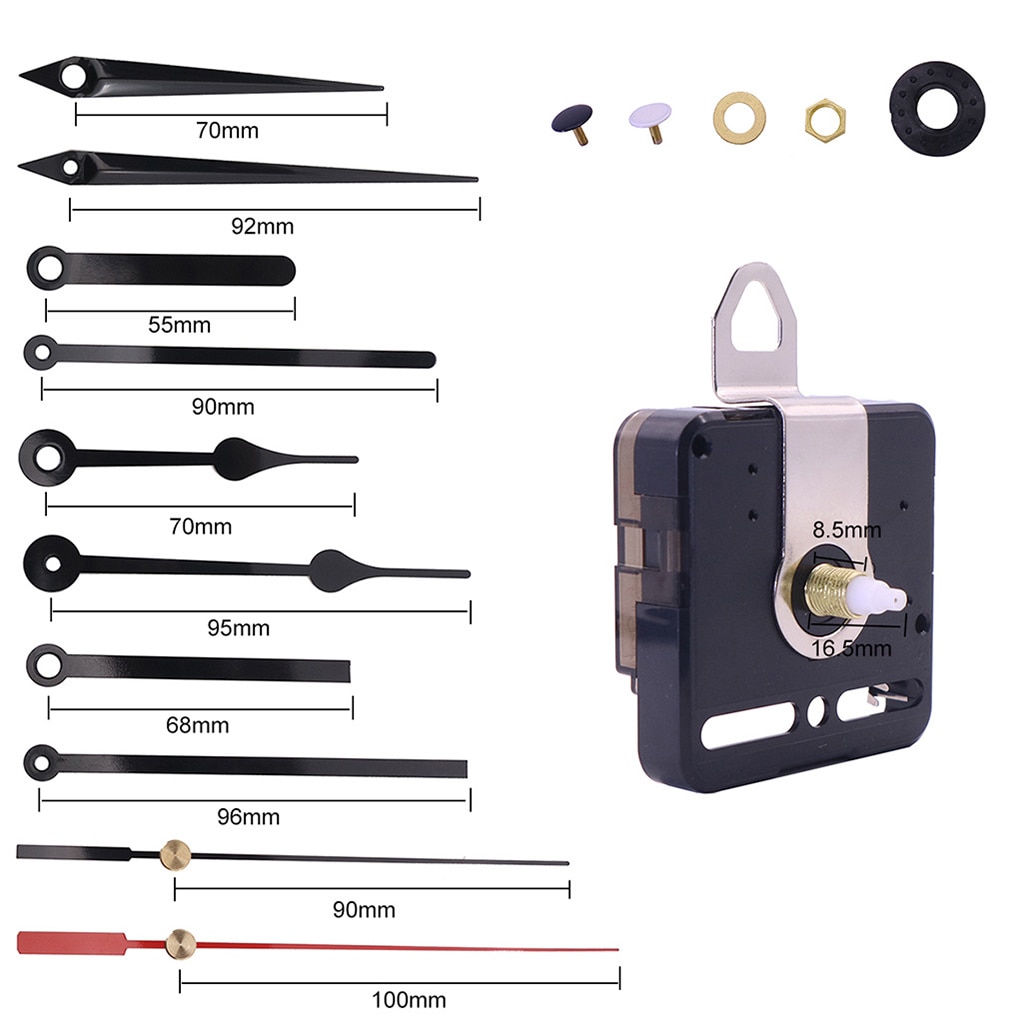 DIY Long Axis Large Torque Wall Clock Movement Mechanism Metal Clock Hand Kit