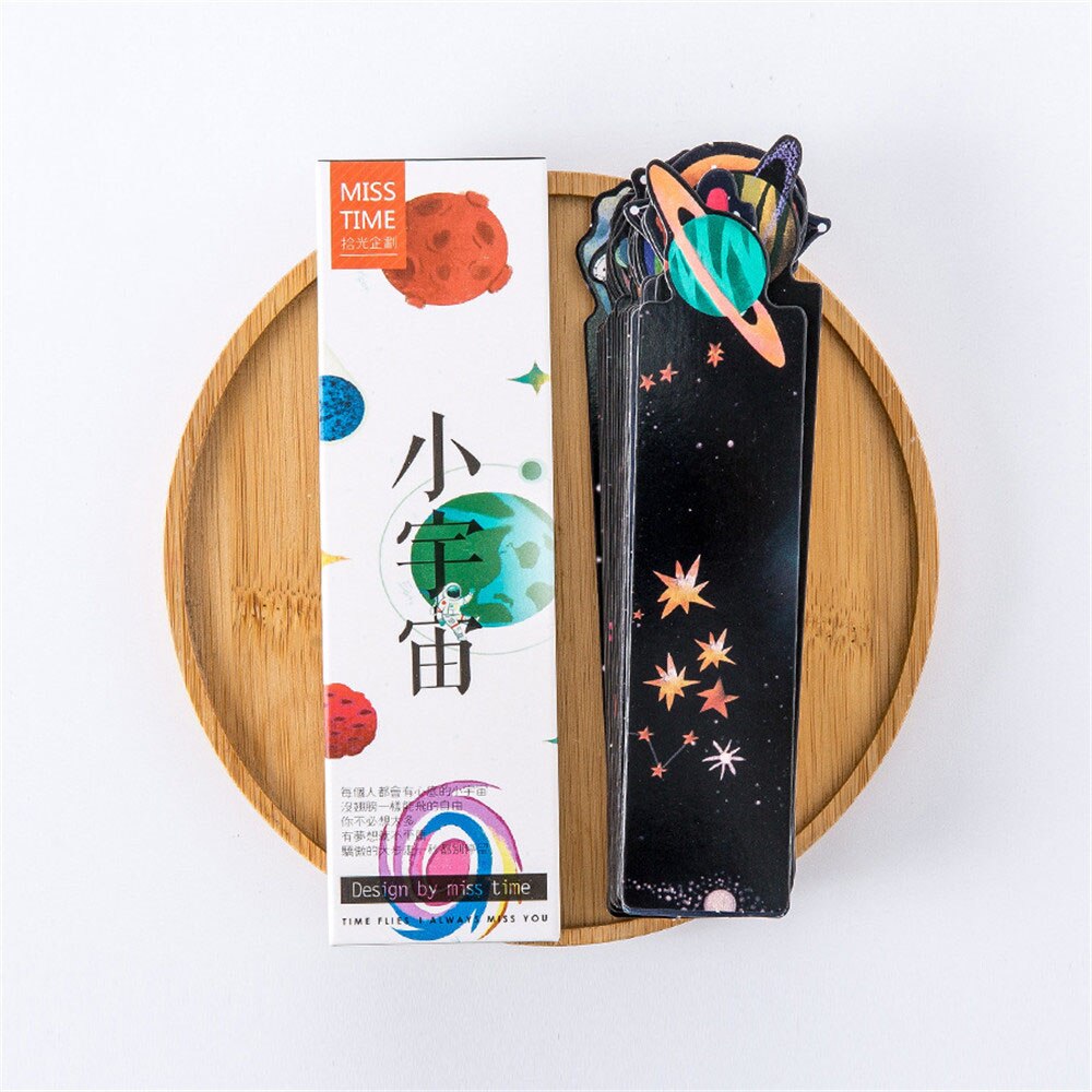 30pcs Planet Star Bookmark Cute Stationery Galaxy Sky Bookmarks for Book Paper Divider Book Page Holder School Supplies