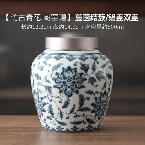 Klassieke Bloem Landschap Patroon Keramische Opslag Pot Met Deksel Grote Capaciteit Thee Blikjes Huishoudelijke Snoep Moer Verzegeld Opslag Jar: E