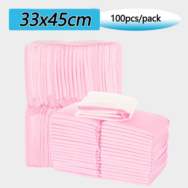 20/40/100 stk engangsble papirmåtte baby ammepude til voksen barn baby absorberende pusleunderlag vandtæt ble: 100 stk lyserød