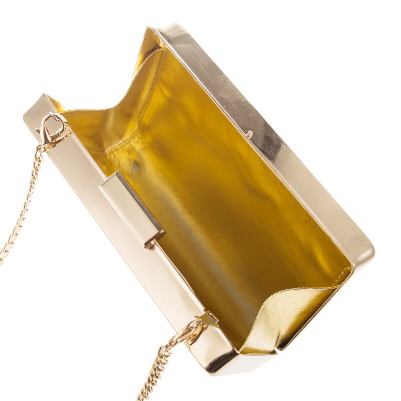 Blauwe avond clutches dames gouden metalen diner banket clutch beste kerst lange ketting dames schoudertassen mini telefoontasje
