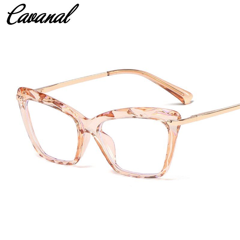 Blue Light Blocking Glasses Oversized Cat Eye Glasses Frame Crystal Woman Transparent Eyewears Clear Femme