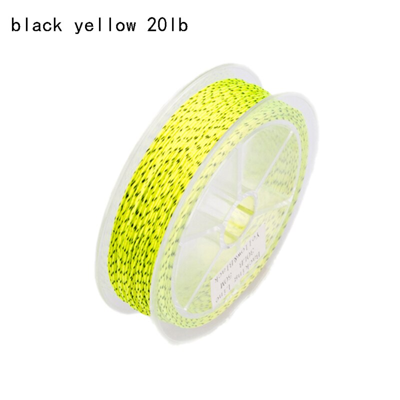 Vliegende Vissen Backing Lijn Vislijn 50M/54.7Yards Nylon 20/30LB Trekkracht Spare Draad Vis gear Pesca Soft Bescherm Handen: Yellow black 20LB