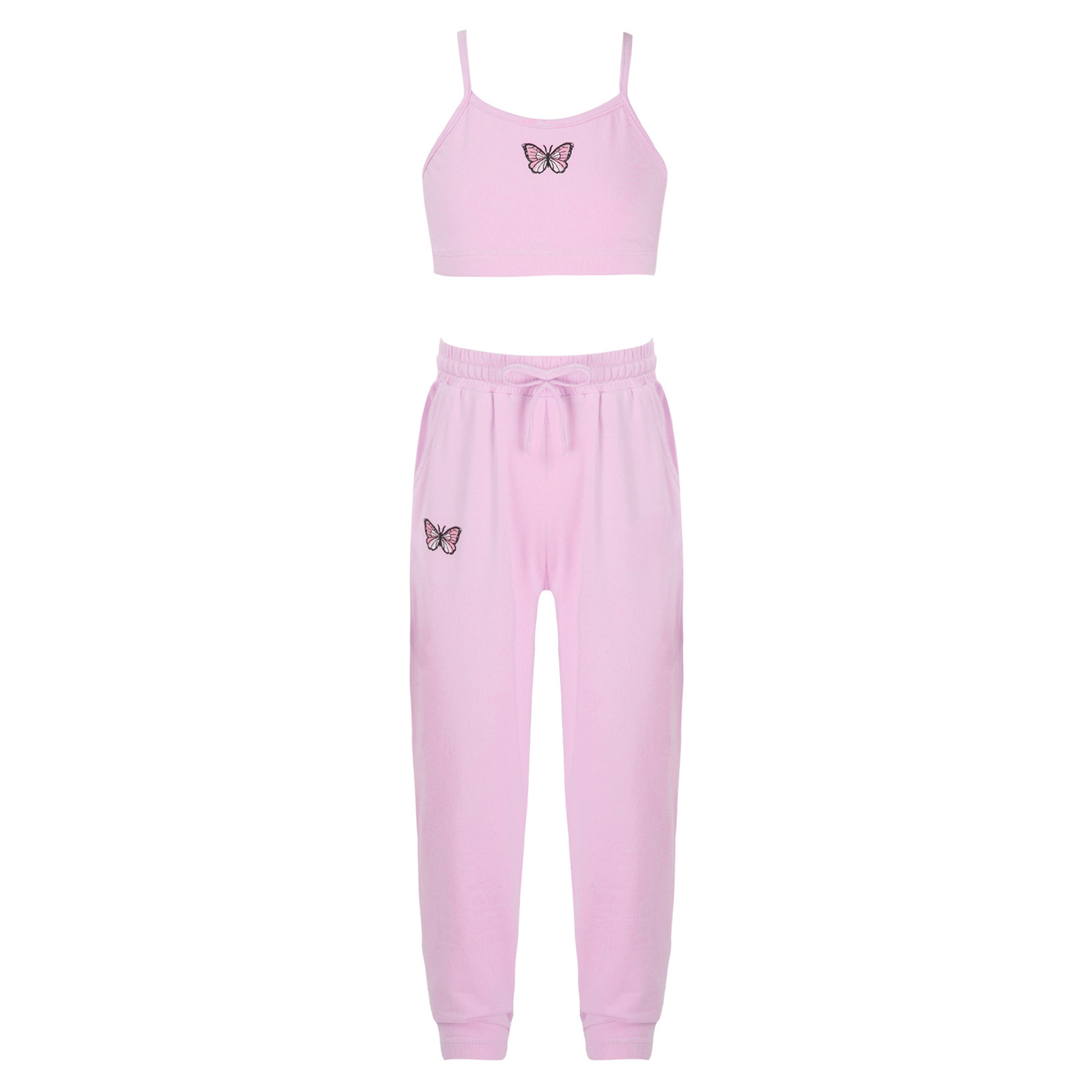 Girls Sport Wear Sleeveless Gym Suit Children's Tracksuit for Running Training Workout Yoga Set Kids Ballet Gymnastics Outfits: 16 / Pink