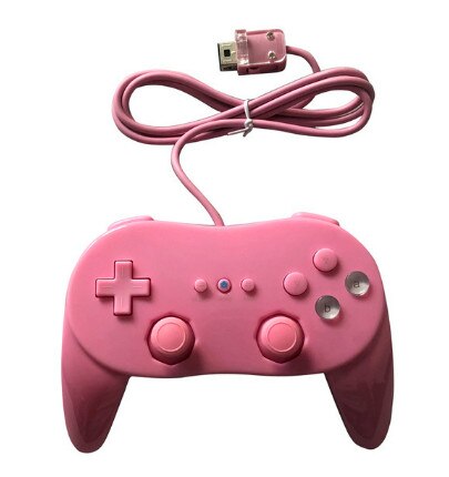 Gamepads Classic Wired Game Controller Gaming Remote Pro Gamepad Shock Joypad Joystick For Nintendo Wii Second-generation: pink