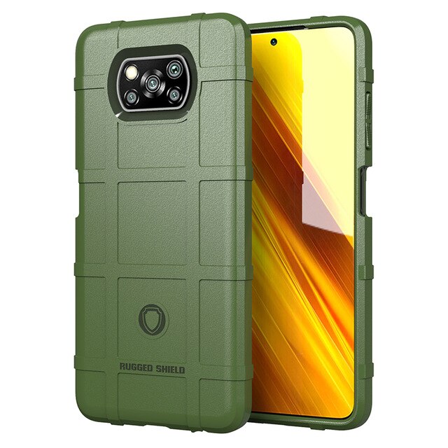 Robusto Scudo Custodia In Silicone Per Xiaomi Mi Poco X3 NFC Globale Versione Militare Heavy Duty Protegge La Cassa Del Telefono Della Copertura del cuoio Antiurto: POCO M2 Pro / green