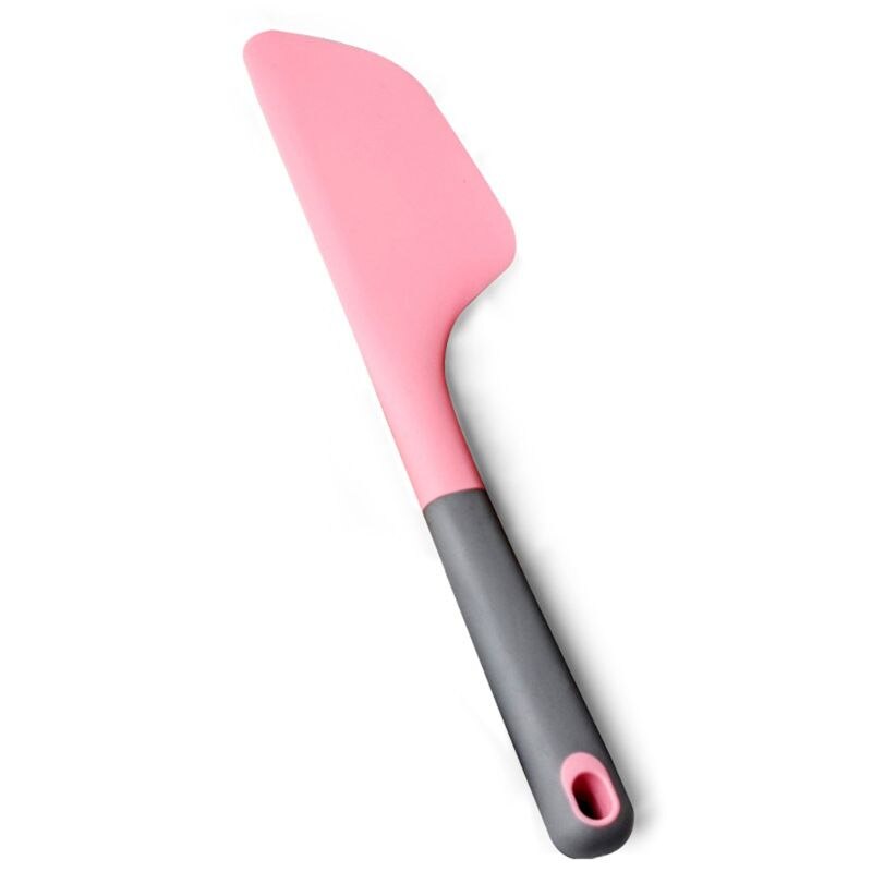 Silikonkrem smør kakespatel dekorere baking blande scrapper bakverk verktøy: Rosa