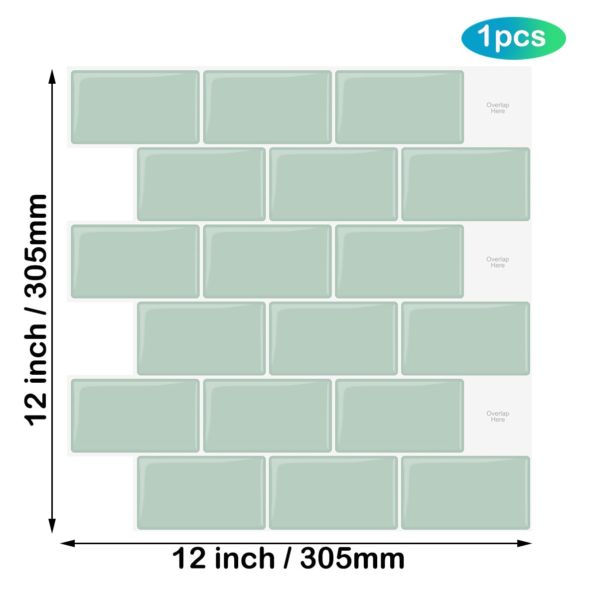 EasyTiles Kitchen Stickers Subway Oblong Vinyl 3D Wallpaper Waterproof Peel And Stick Wall Tiles - 3 Sheets