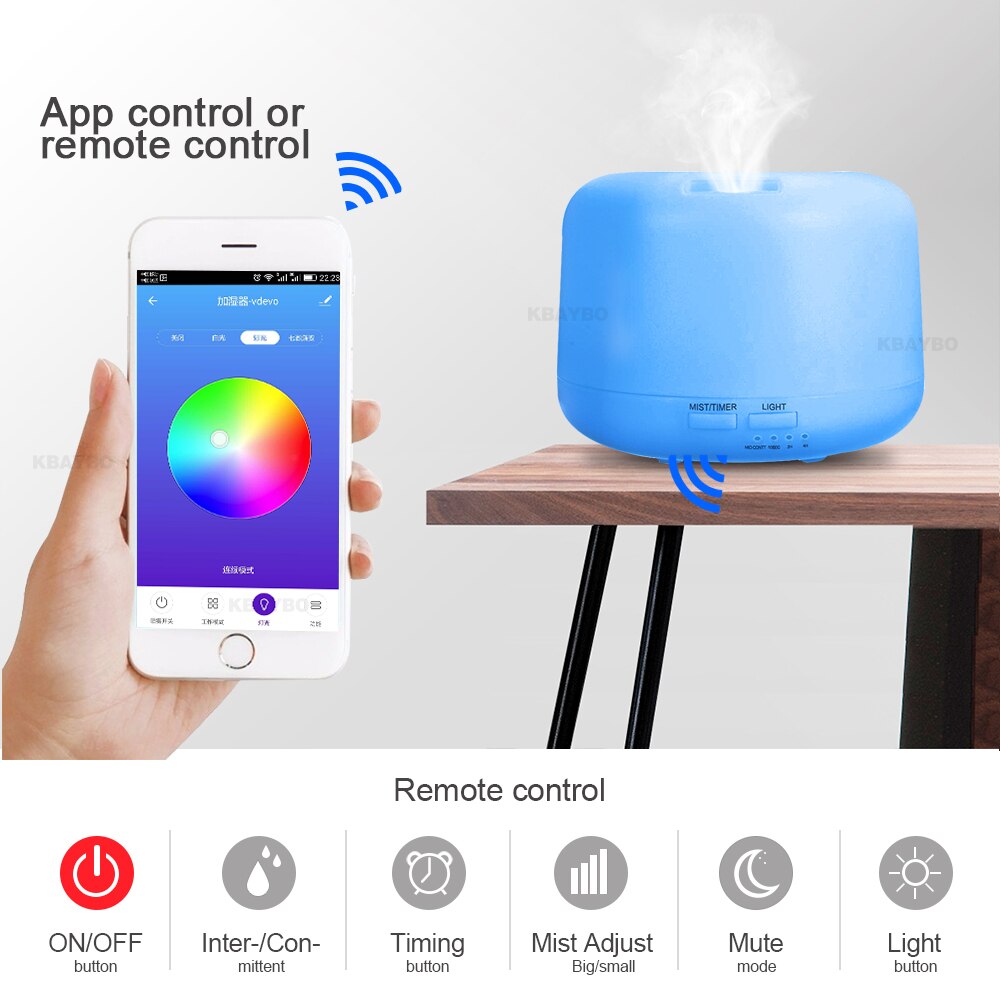 300MLUltrasonic Aromatherapy Humidifier Essential Oil Diffuser Air Purifier for Home Mist Maker With APP Remote Control