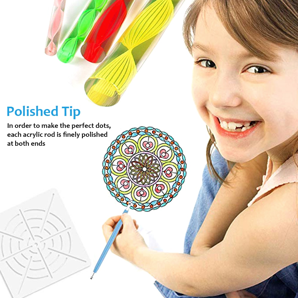 25 stücke Mandala Punktierung Werkzeuge Professionelle Nail art Werkzeug Swirl Marbleizing Stahl Punktierung Stift Schönheit Lieferungen Nägel Perlen Stift