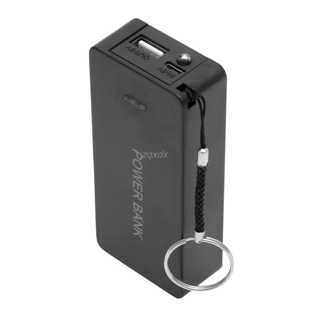 5v 1a 2 x 18650 akku-powerbank-gehäuse mit led-diy-box-ladegerät für handys: Schwarz