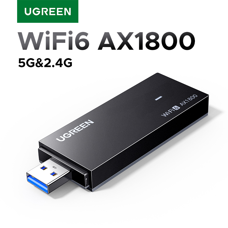 UGREEN WiFi-Adapter WiFi6 AX1800 USB3.0 5G & 2,4G Dualband USB WiFi für PC Laptop WLAN-Antenne USB-Ethernet-Empfänger Netzwerkkarte