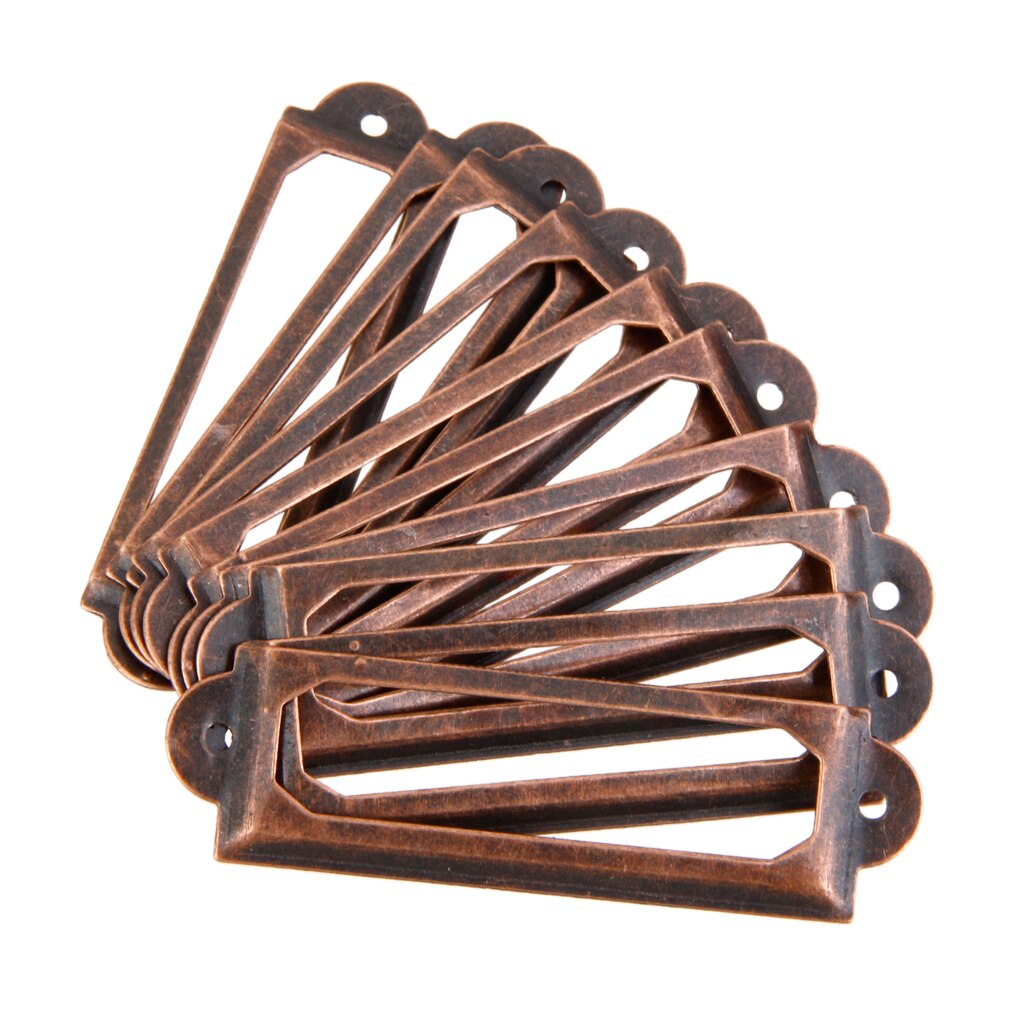 50Pcs Office Bibliotheek Bestand Ladeblok Card Tag Label Houder Metalen Frame: d