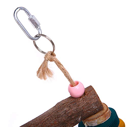 Bird Wooden Cotton Rope Chew Small Medium Large Parrots Metal Hook to Easily Place onto the Bird Cage or Bird Stand Playground