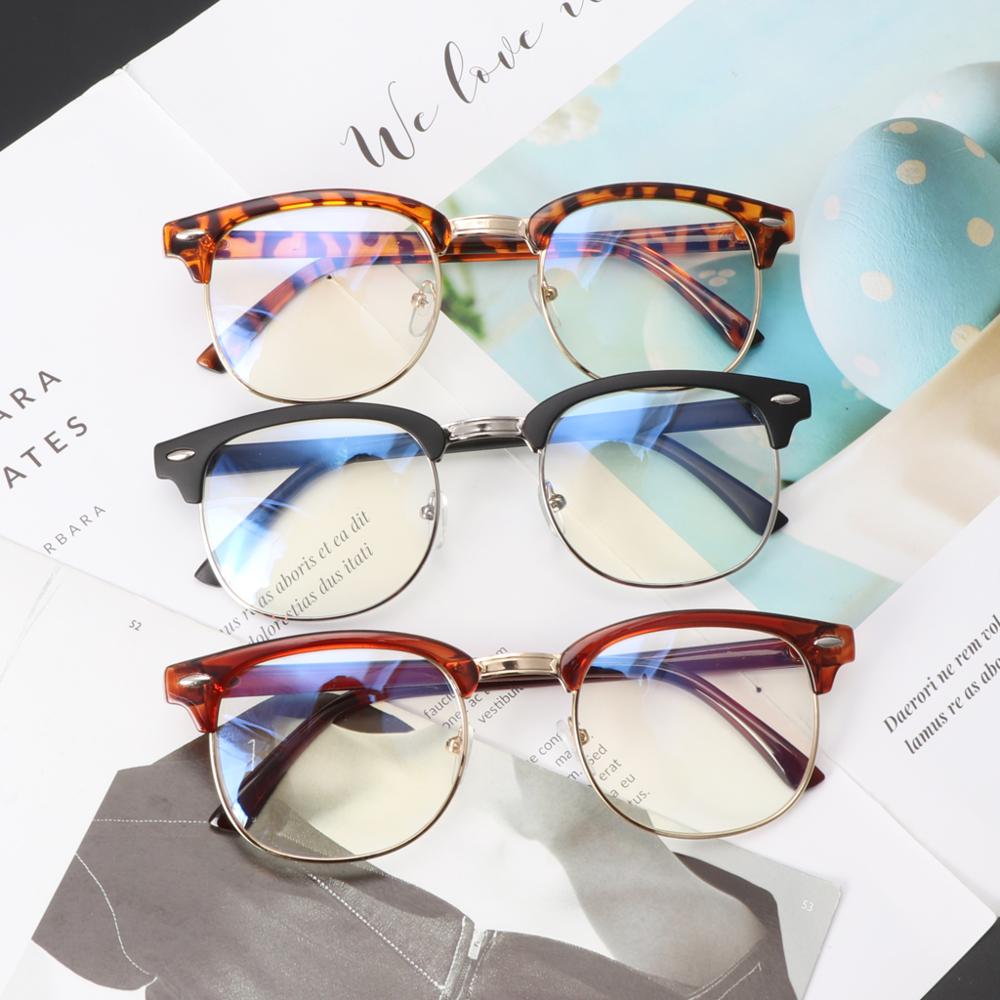 Classic Vintage Anti-Glare Anti-UV Gaming Reading Computer Digital Screen Eye Protection Glasses Clear Lens Durable