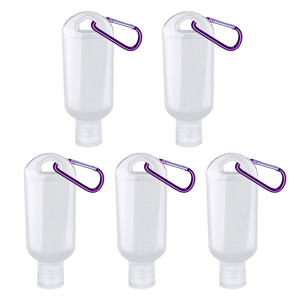 5pcs Travel Transparent Plastic Perfume My Small MIni Empty Refillable Bottle With Key Ring Hand Sanitizer Bottle #jew: Purple 
