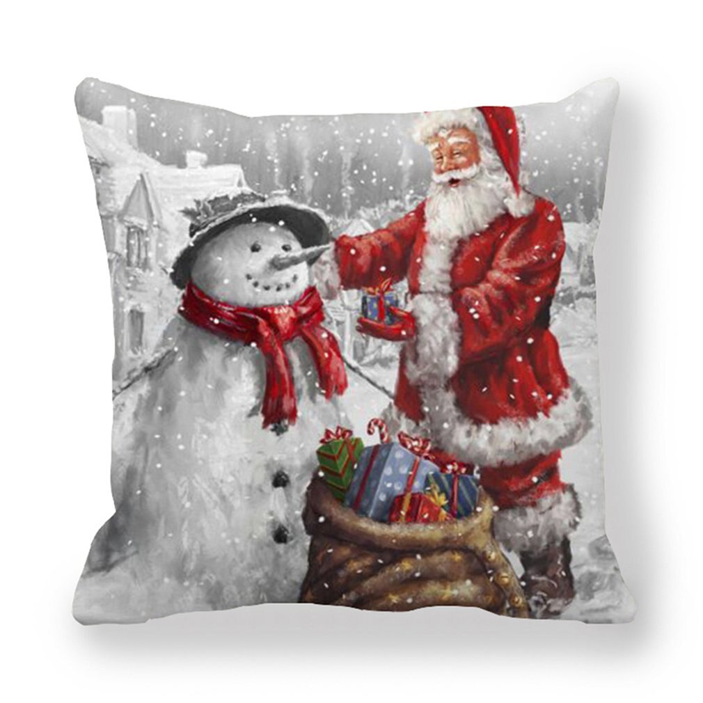 1 stuks kussensloop met kerstmanprint, oude man slaapbank, woondecoratie kussensloop, slaapkamer kussenhoes, vrolijk kerstfeest, 44 x 44 cm: 2