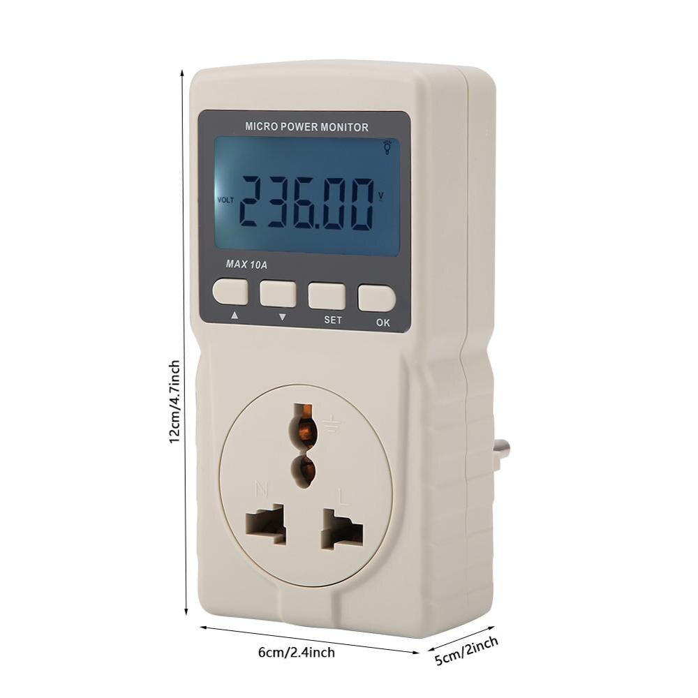 220v digitale lcd mikrostrømmåler analysator monitor måleværktøjer til eu-stik elektriske måleværktøjer