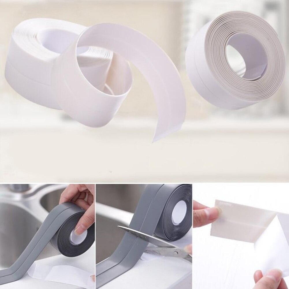 Self Adhesive Kitchen Stickers 3.2m PVC Waterproof Anti-moisture Sticker Toilet Bathroom Wall Corner Line Sink Stickers