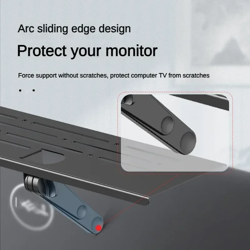 Foldable Computer Monitor Rack TV Set-Top Box Holder Shelf Monitor Screen Bracket Router Remote Stand Storage TV Top Rack Shelf