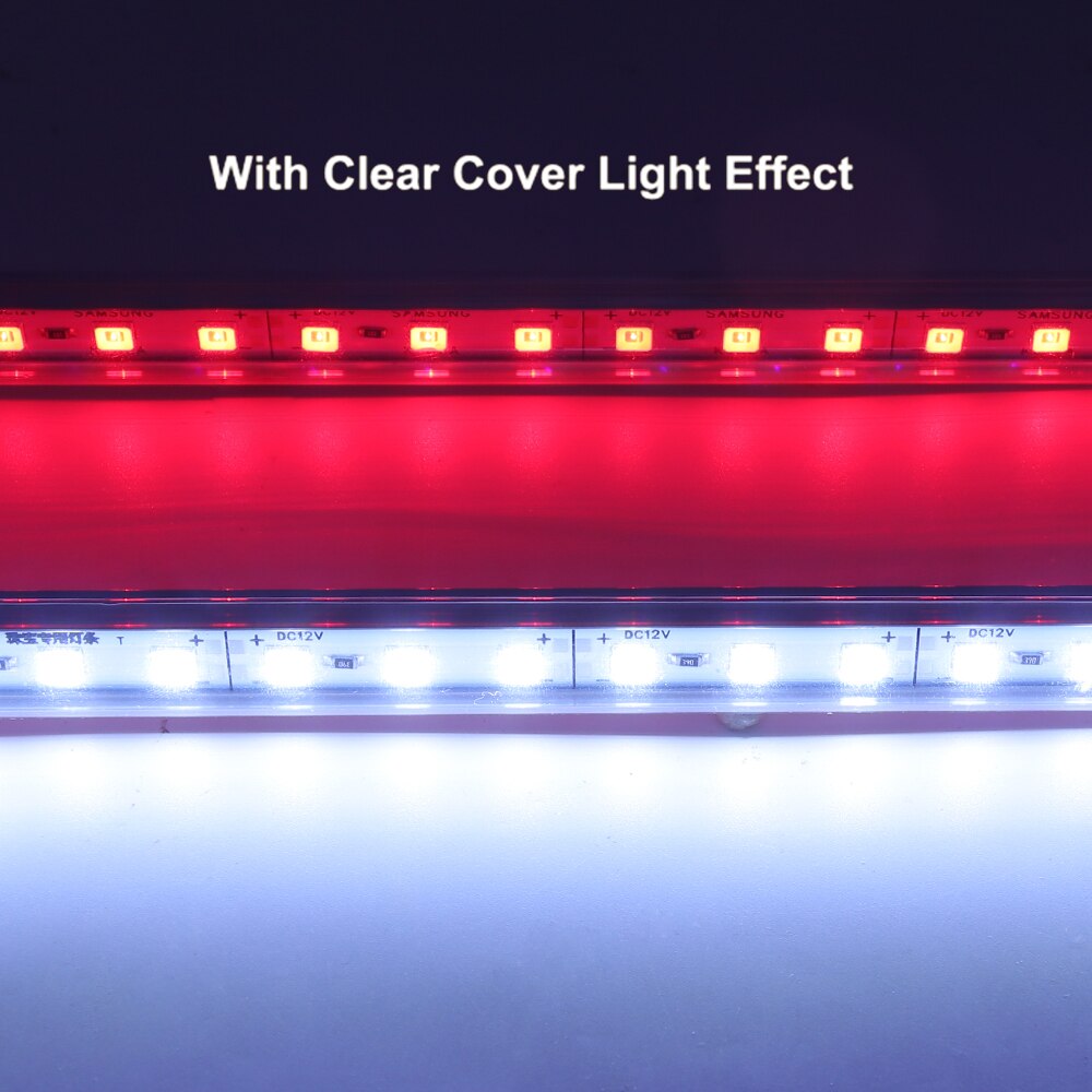 Barra de luz LED rígida, tubo de luz resistente al agua, SMD5054, 36LED, 50CM, DC12V, Blanco cálido, azul, 5 unids/lote