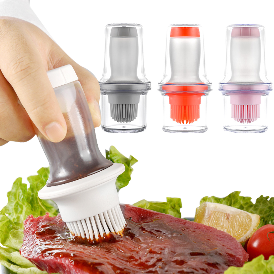 Silikon Öl Pinsel mit Kunststoff Abdeckung Küche Kochen Backen Gebäck BBQ Olive Sauce Flasche Pinsel Grill Basting Pinsel