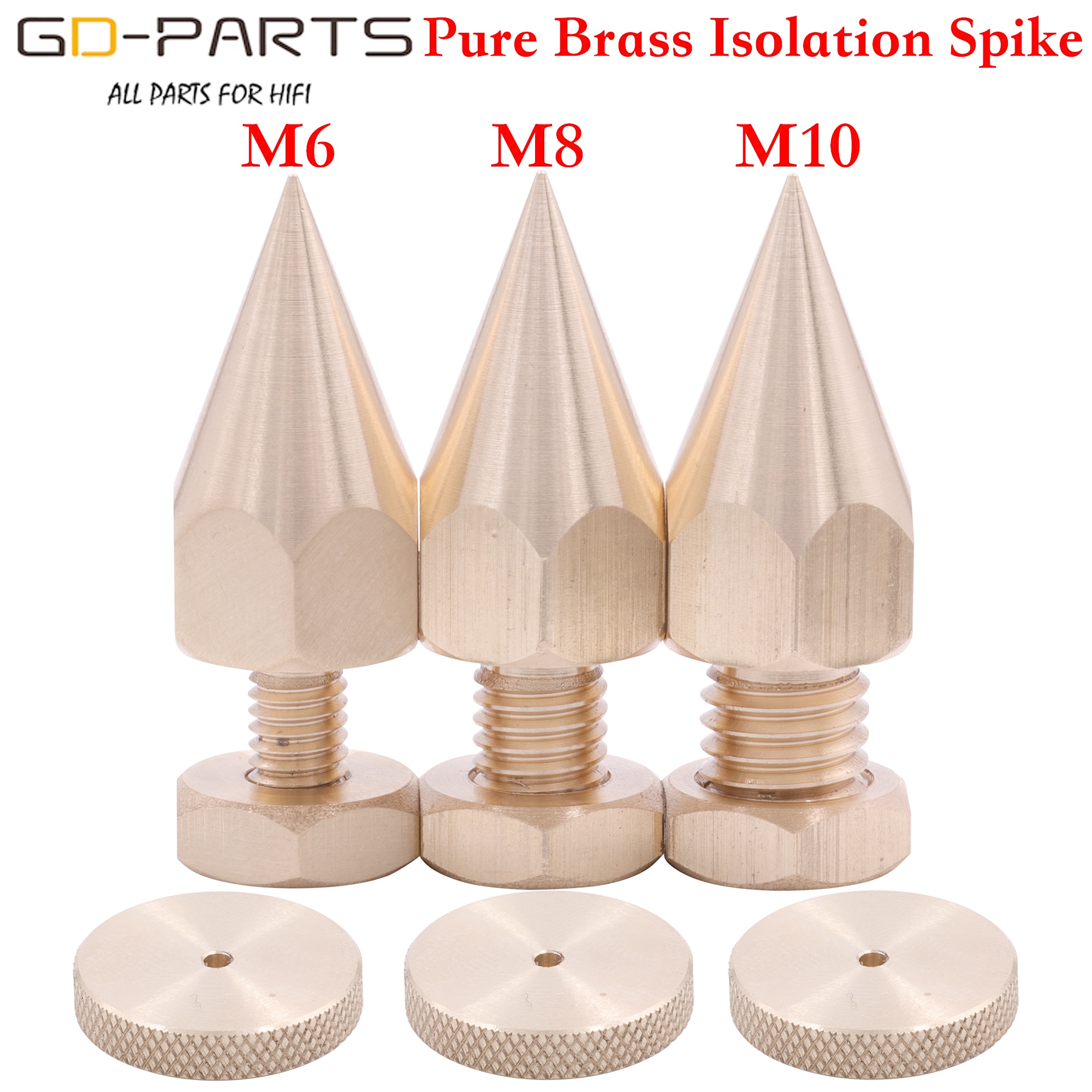 M6 m8 m10 rosca de bronze alto-falante pés pico alta fidelidade amp plataforma giratória gravador estúdio monitor instrumento suporte isolamento cone perna amortecedor