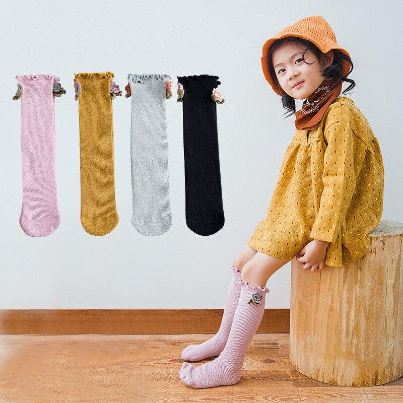 Calzini per bambina in cotone per bambini calzini carini calzini alti per bambini in stile principessa per accessori per abbigliamento per bambina 0-8Y