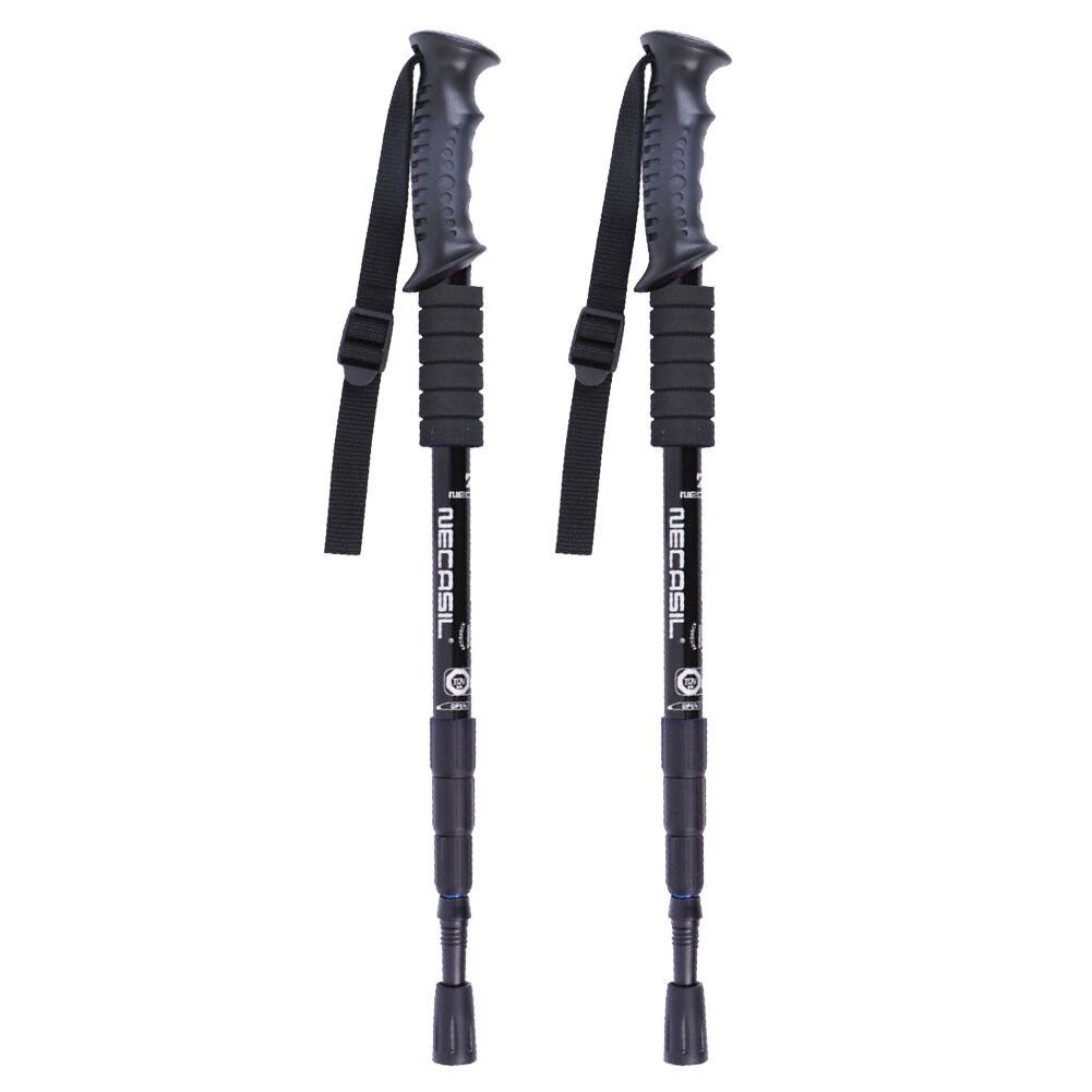 NECASIL G103 Outdoor Climbing Trekking Pole 4-section Walking Stick Kit Shock-absorbing Cane With Telescopic Inner Lock Pole: Black