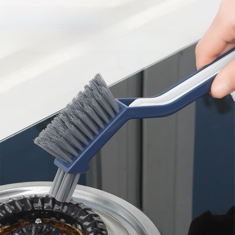 Escova multiuso para limpeza de lacunas de piso de azulejo de banheiro, ranhura de janela, escova de limpeza manual, ferramenta de cozinha de canto de parede doméstica